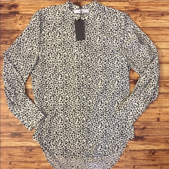 Relative Pi Silk Leopard Print Blouse NWT - Picture 4 of 12